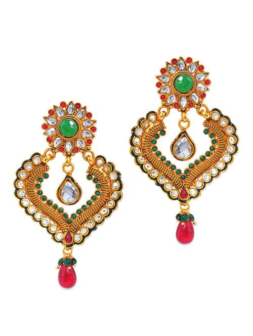 kundan drop earrings - 955148 - Very Small Image - 1