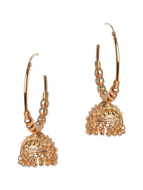 rose gold hoop jhumkas - 9552842 - Very Small Image - 1