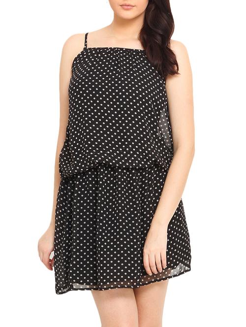 black white polka dotted spagetti dress - 9553147 - Very Small Image - 1