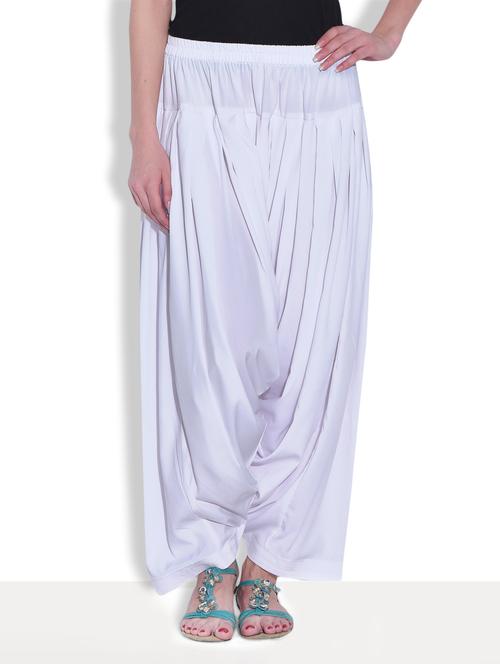 white cotton  full length dhoti salwar - 9556641 - Very Small Image - 1