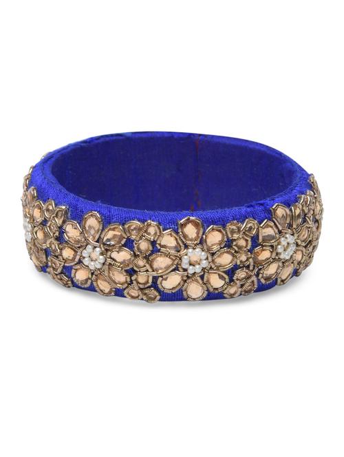 blue polyester zari detailed bangle - 9557537 - Very Small Image - 1