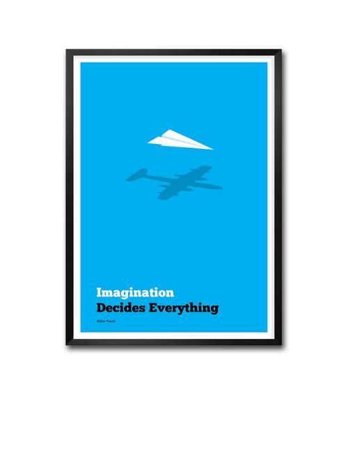 blue "imagination decides everything" blaise pascal inspire quotes framed poster - 9559976 - Very Small Image - 1