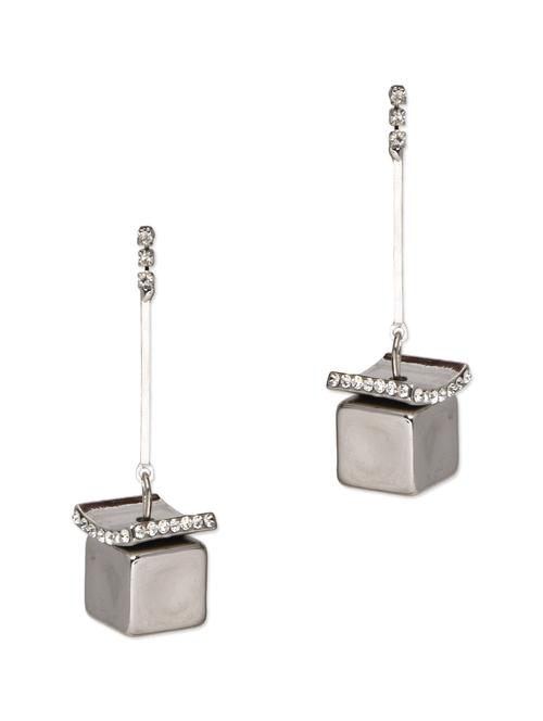 silver embellished drop earrings - 9564881 - Very Small Image - 1