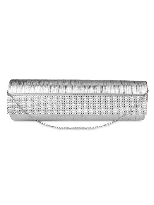 silver silk embellished sling clutch - 9566810 - Very Small Image - 1