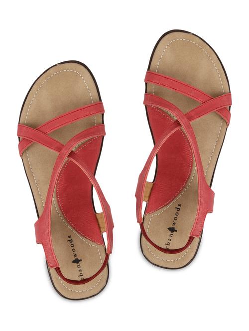 red faux leather sandals - 9567097 - Very Small Image - 1