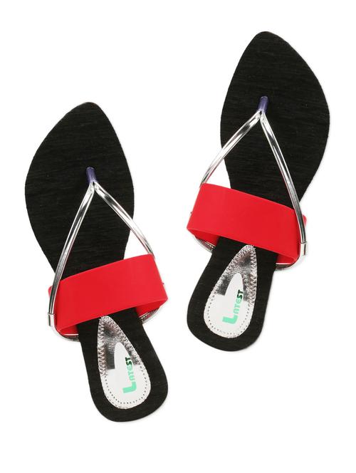 flats with metallic finish toe separator and red straps - 956841 - Very Small Image - 1