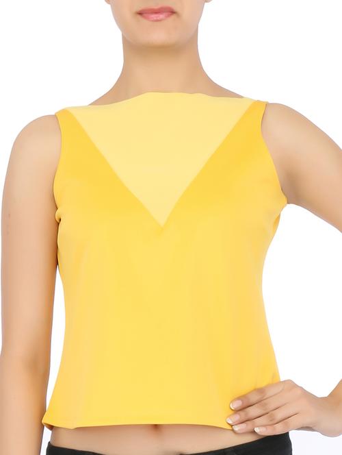 solid yellow crop top - 9570807 - Very Small Image - 1