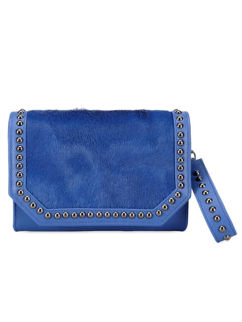 dark blue studded leather wallet clutch - 957491 - Very Small Image - 1