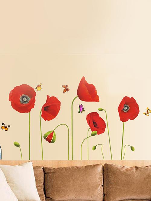 red flower wall sticker - 9575768 - Very Small Image - 1