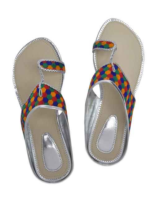 multicolored faux leather kolhapuris - 9578715 - Very Small Image - 1