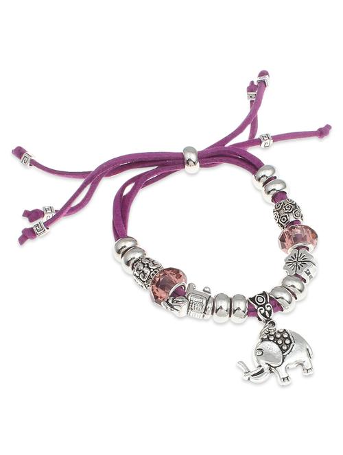 silver and purple beaded bracelet - 9583199 - Very Small Image - 1