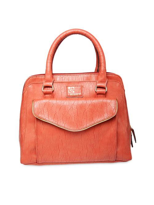 solid peach faux leather handbag - 9583422 - Very Small Image - 1