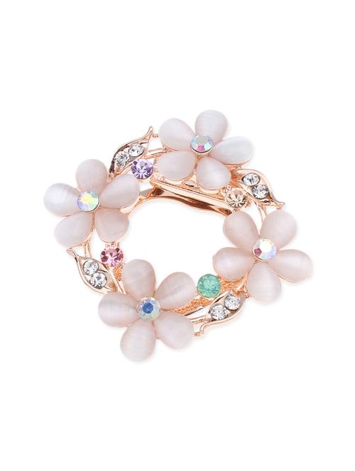 rose crystal embellished floral brooch - 9583631 - Very Small Image - 1