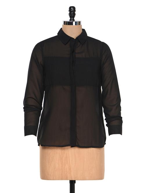 Black Sheer Shirt - 958417 - Very Small Image - 1