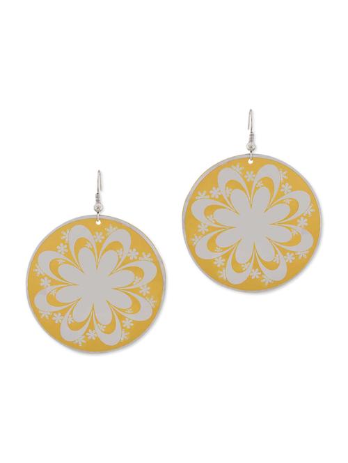 yellow  embellished danglers - 9584673 - Very Small Image - 1