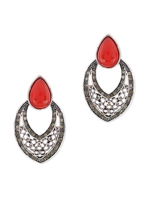 red  embellished drop earrings - 9584850 - Very Small Image - 1