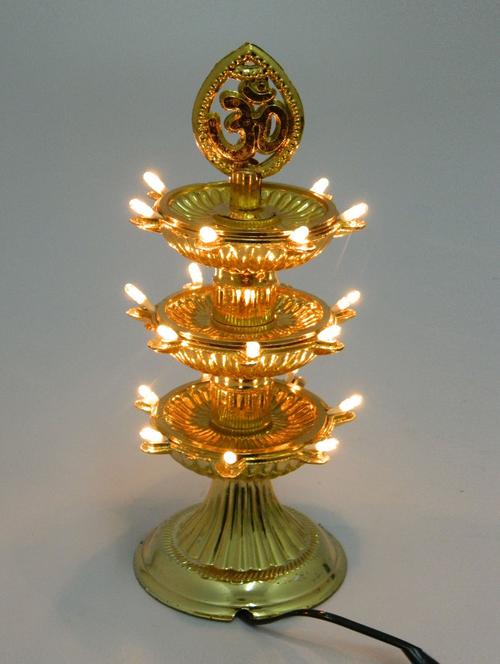 gold plastic electric diya  - 9589179 - Very Small Image - 1