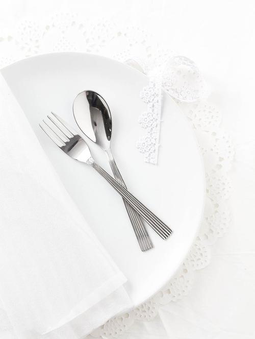 stainless steel dinner fork and spoon set of 12 - 9590227 - Very Small Image - 1