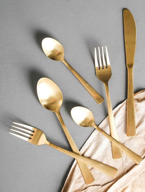 gold stainless steel 24 piece cutlery set - 9590324 - Very Small Image - 1