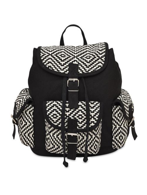 black and white canvas backpack - 9591670 - Very Small Image - 1
