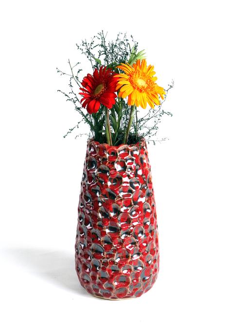 red ceramic vase - 9592156 - Very Small Image - 1