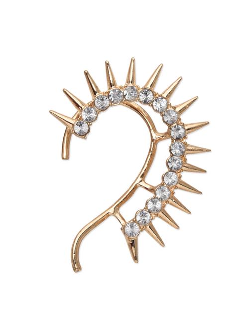 gold crystal embellished spiked ear cuff - 9594278 - Very Small Image - 1