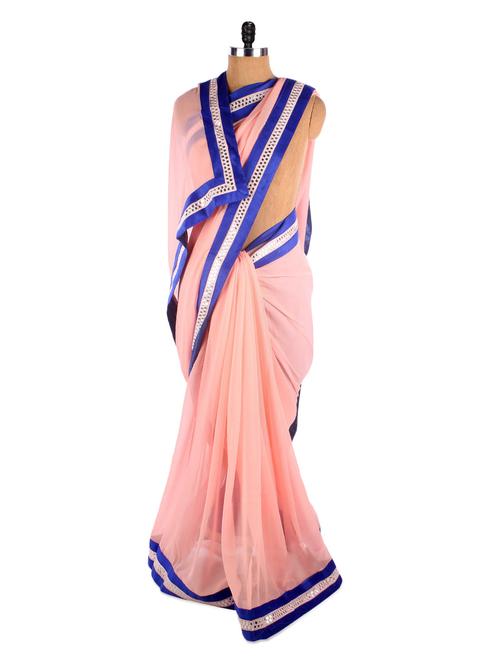 lovely pastel hue georgette saree - 959437 - Very Small Image - 1
