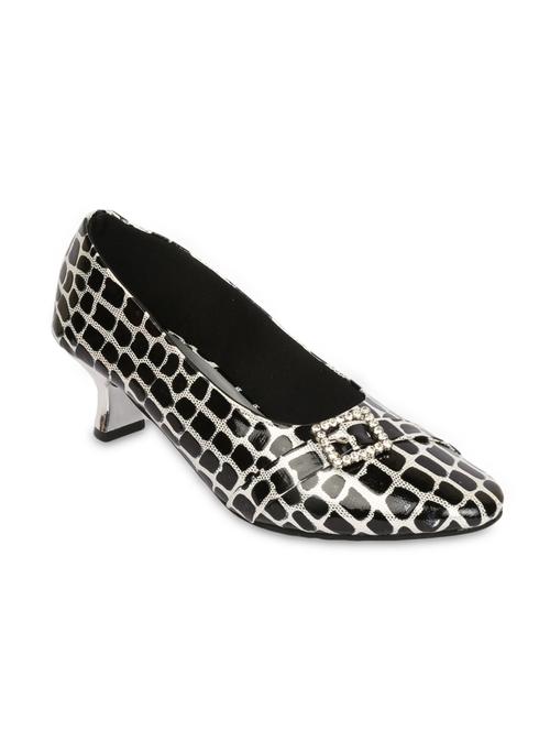 black leatherette pointed toe heels - 9594707 - Very Small Image - 1