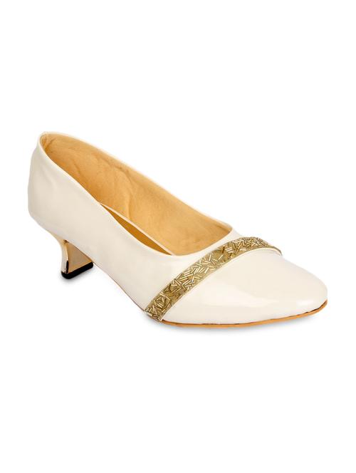 white leatherette  pointed toe heels - 9594767 - Very Small Image - 1