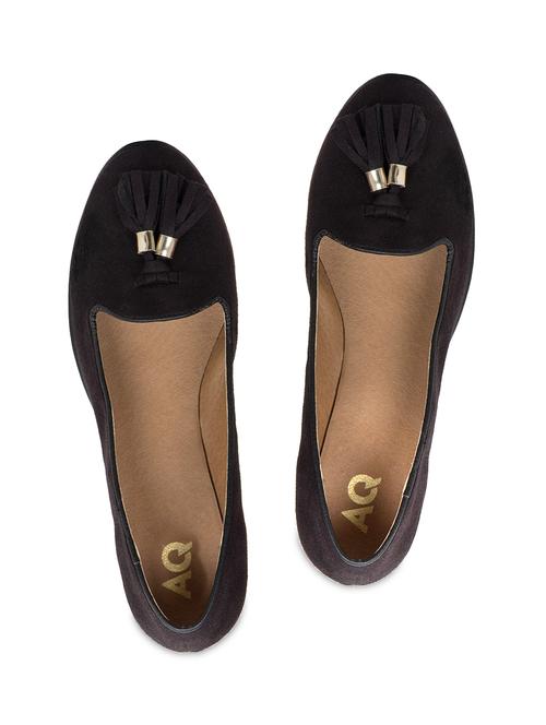 black fringed leatherette ballerinas - 9595680 - Very Small Image - 1