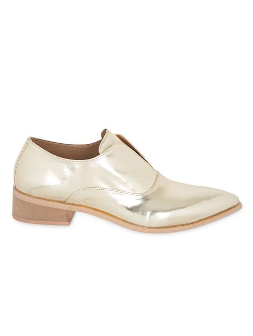 solid gold leatherette derby shoes - 9595681 - Very Small Image - 1