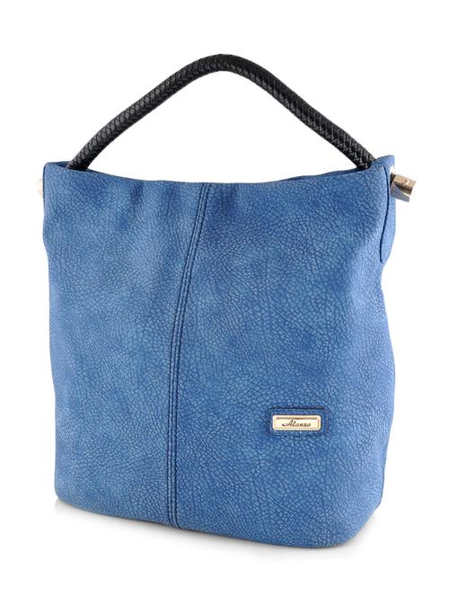 solid blue leatherette handbag - 9596874 - Very Small Image - 1