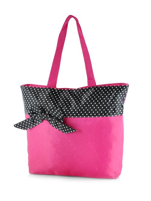 black and pink printed leatherette handbag - 9596909 - Very Small Image - 1