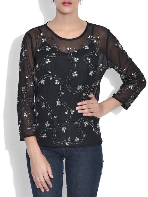 black embellished top - 9597573 - Very Small Image - 1