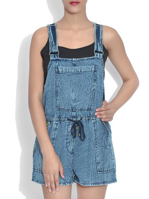 blue cotton dungaree - 9597583 - Very Small Image - 1