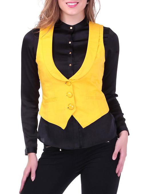 yellow linen vest - 9600808 - Very Small Image - 1