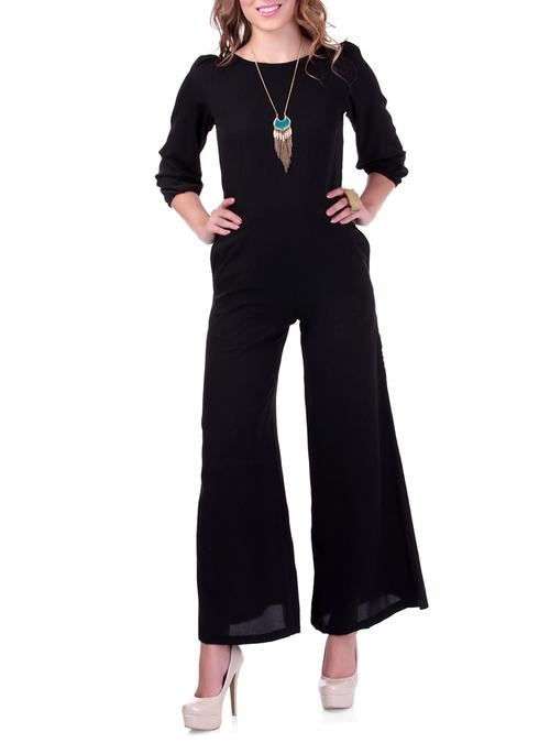 black crepe palazzo jumpsuit - 9600809 - Very Small Image - 1