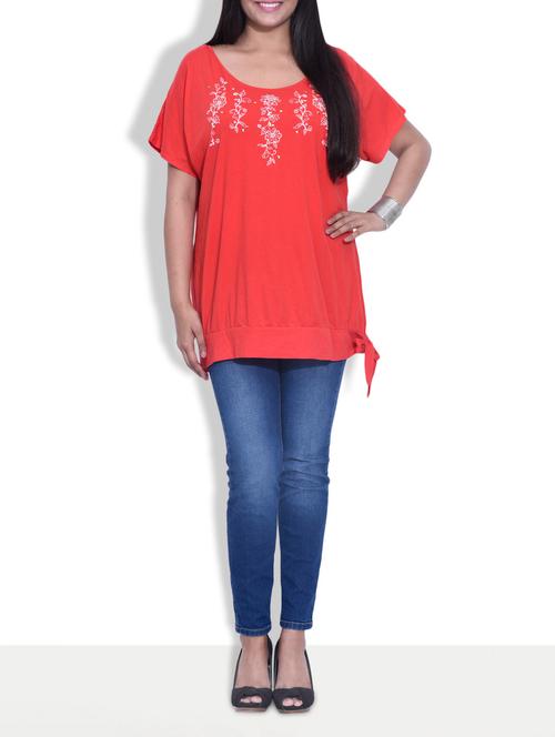orange embroidered cotton top - 9601994 - Very Small Image - 1