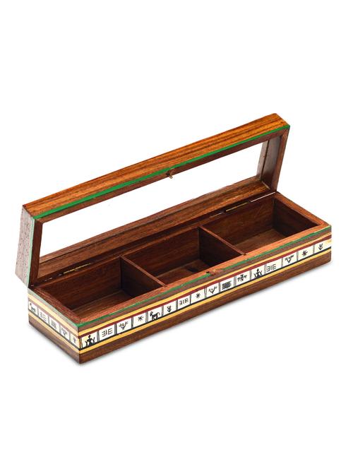 brown printed wooden utility box - 9605705 - Very Small Image - 1