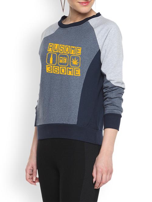 color block printed cotton sweatshirt - 9606434 - Very Small Image - 1