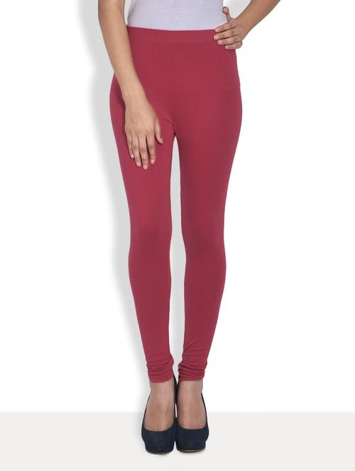 solid red stretchable leggings - 9608678 - Very Small Image - 1