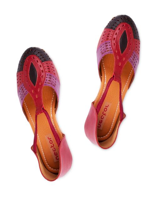 maroon multi faux leather sandals - 961010 - Very Small Image - 1