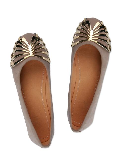 grey embellished suede ballerinas - 9611782 - Very Small Image - 1