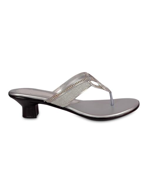 silver embellished faux leather  sandals - 9611959 - Very Small Image - 1