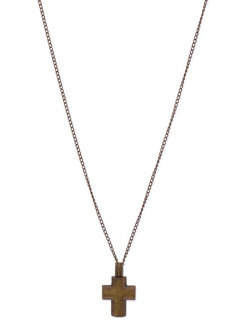 brass cross pendant necklace - 9613177 - Very Small Image - 1