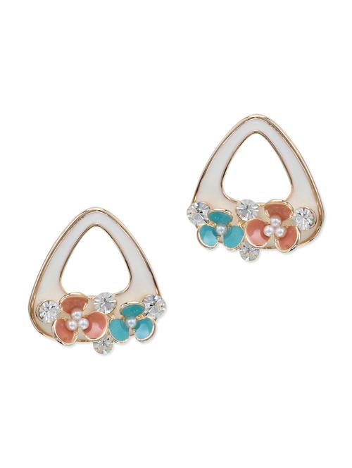 swarovski crystal embellished floral studs - 9615573 - Very Small Image - 1