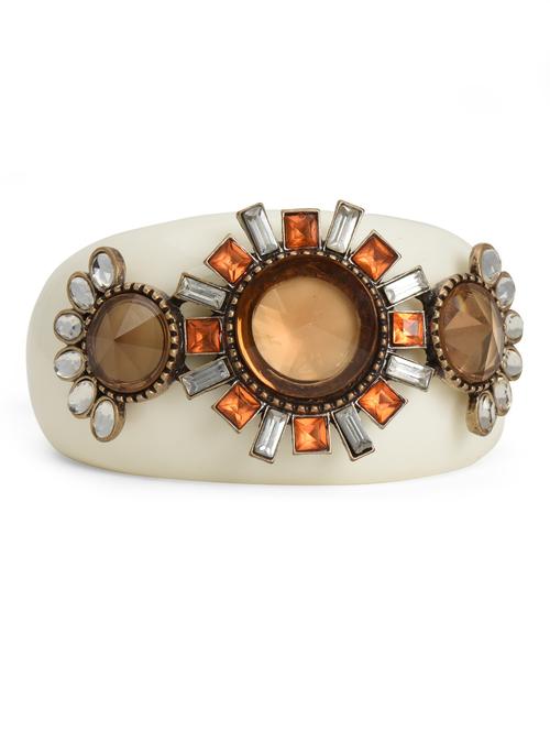 stone encrusted white bakelite cuff - 961816 - Very Small Image - 1