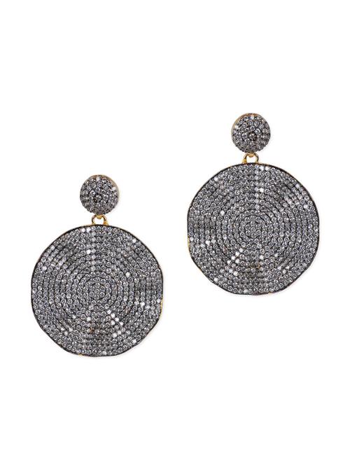 crystal embellished disc earrings - 962116 - Very Small Image - 1
