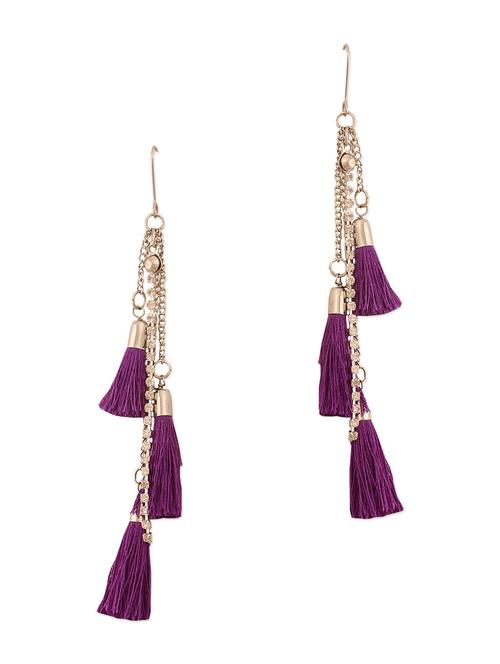 purple tasseled earrings - 962560 - Very Small Image - 1