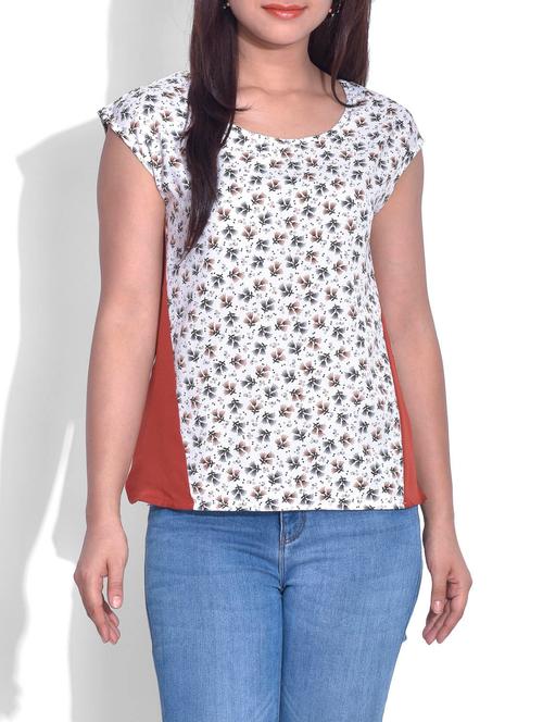 white  printed top - 9625602 - Very Small Image - 1